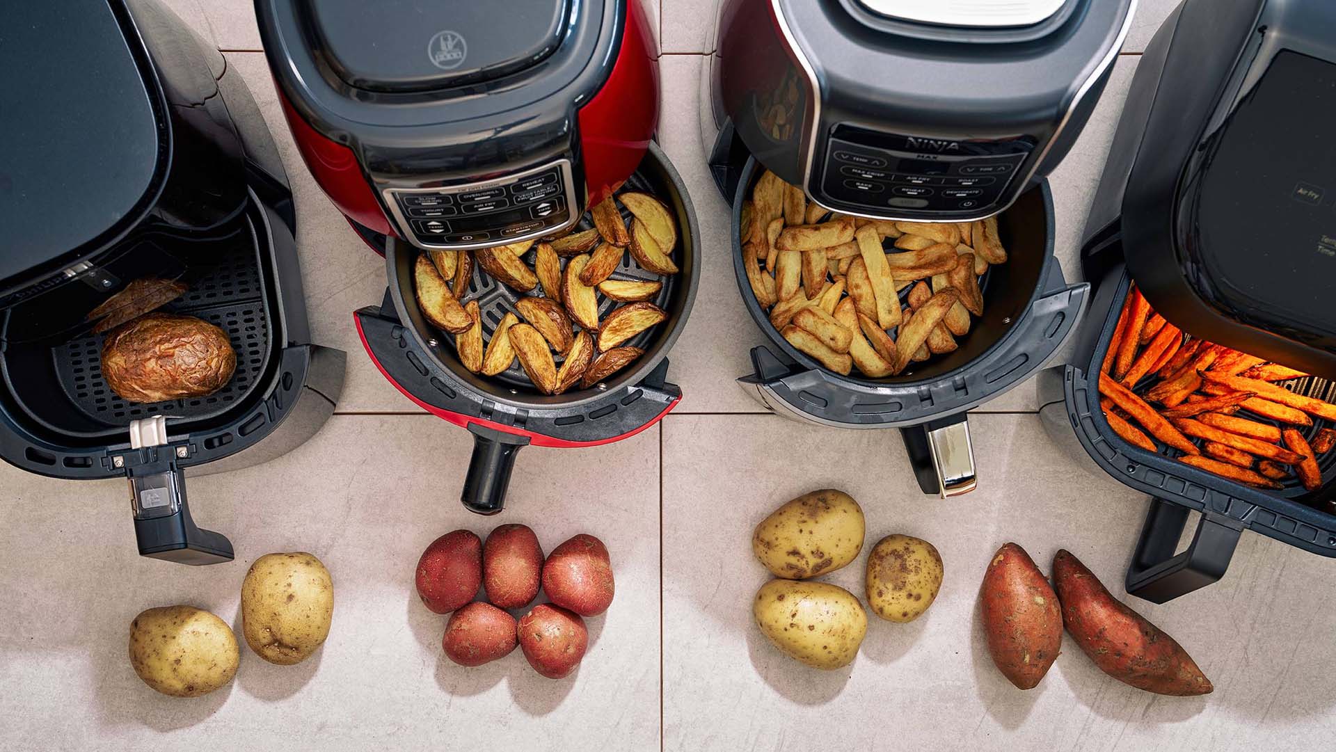 Potatoes cooked in air fryers