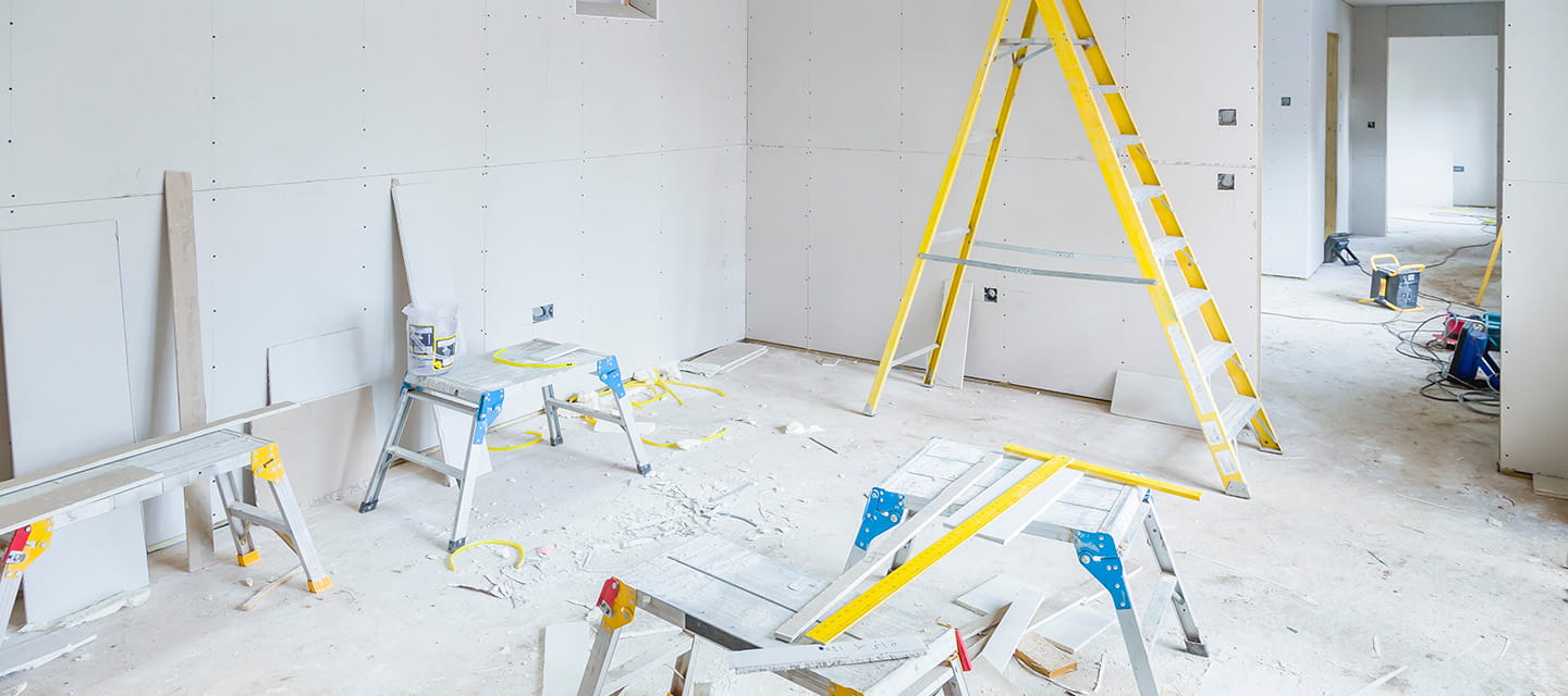 Interior of a home in the middle of being renovated