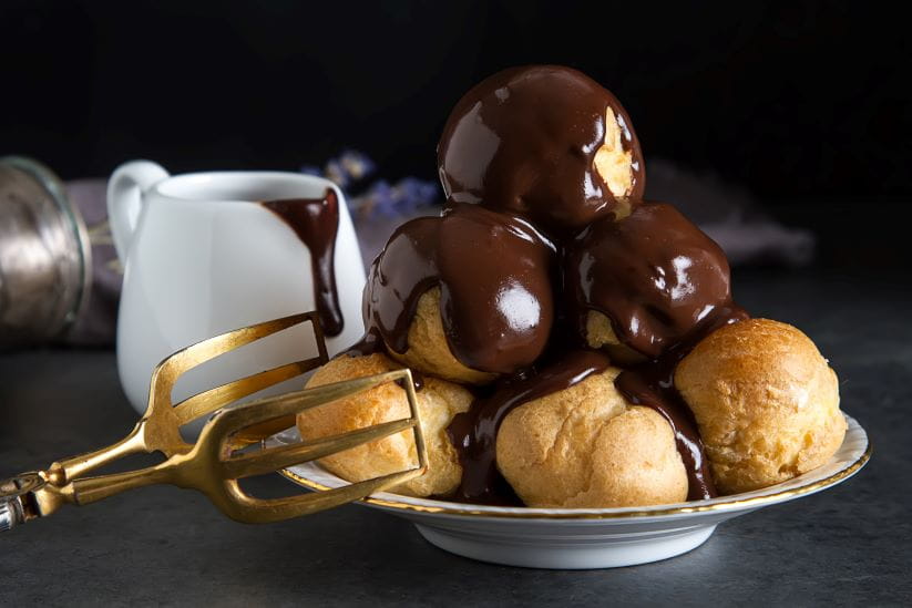 Profiteroles on a plate