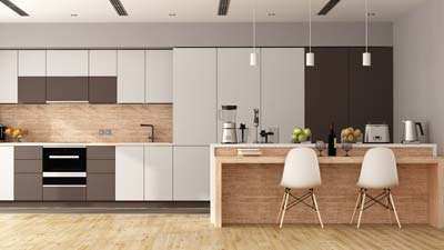 New modern kitchen with breakfast bar